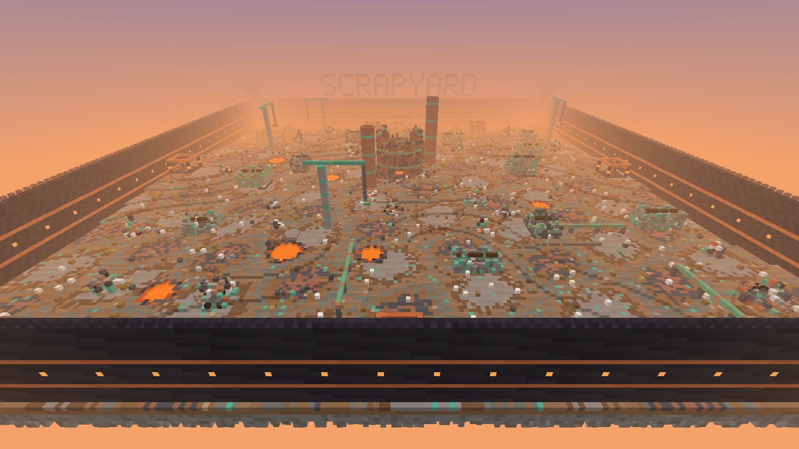 The Scrapyard, a 200 by 200 walled PvP wasteland