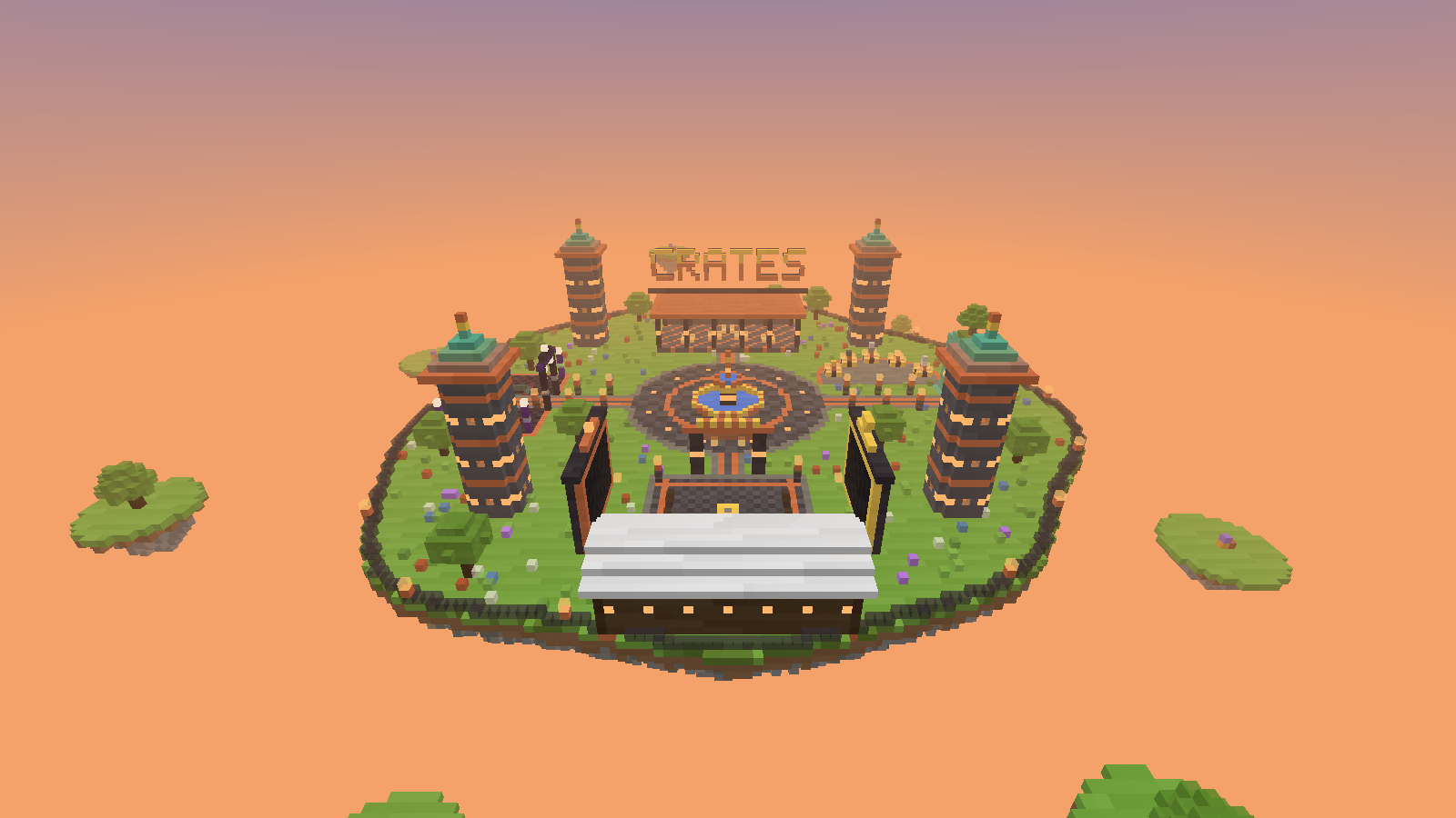 The floating Survival spawn town